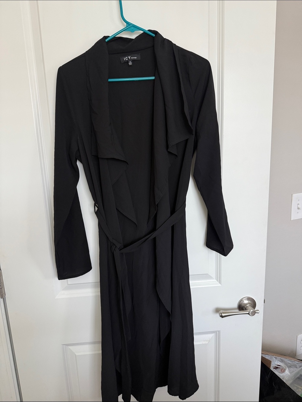 Black Long Sleeve Wrap Dress